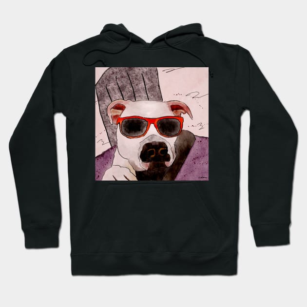 Dog in Sunglasses Hoodie by ngiammarco